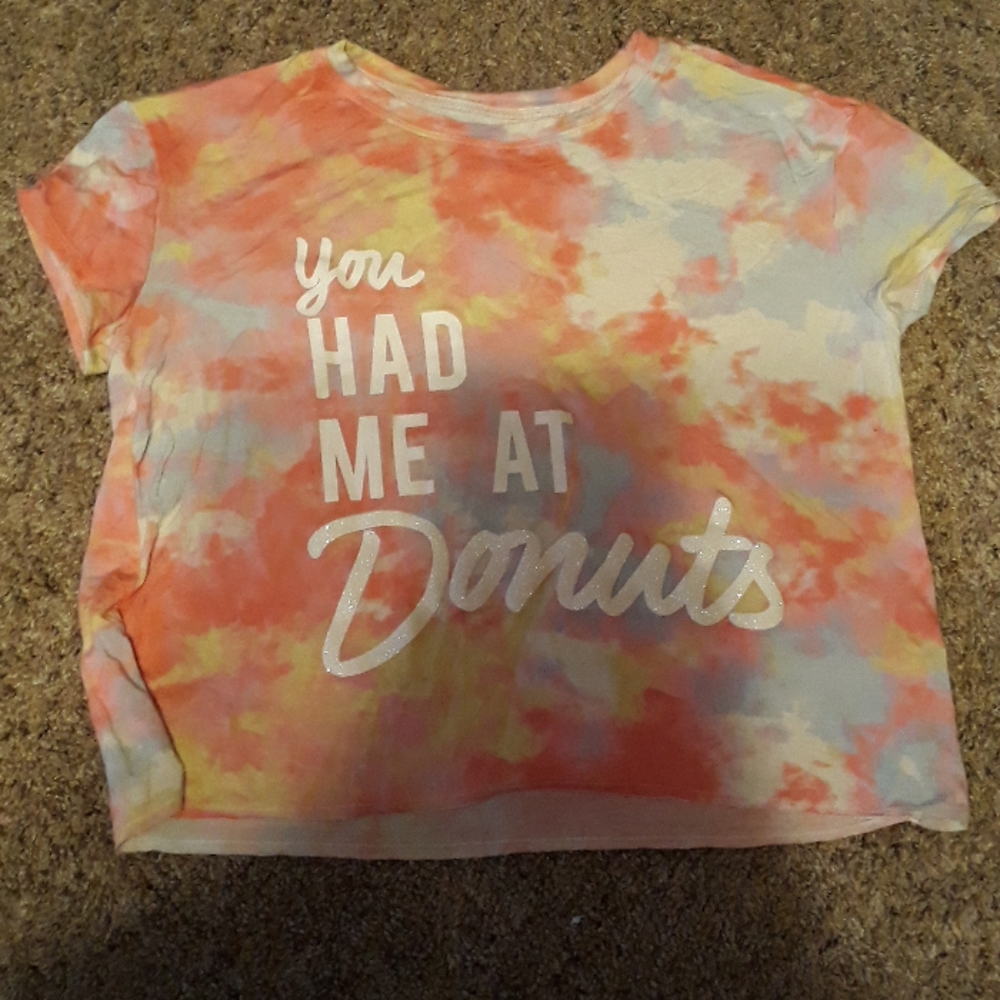 Pastel tiedye girls croptop.